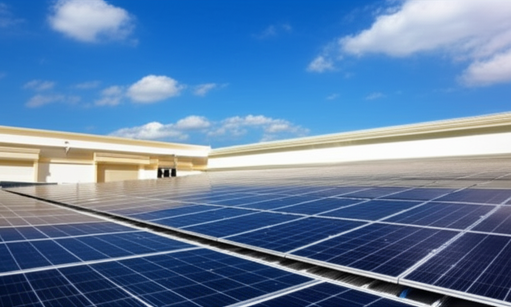 Solar panels powering our facilities
